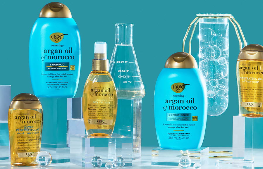 OGX produkter p&aring; rad