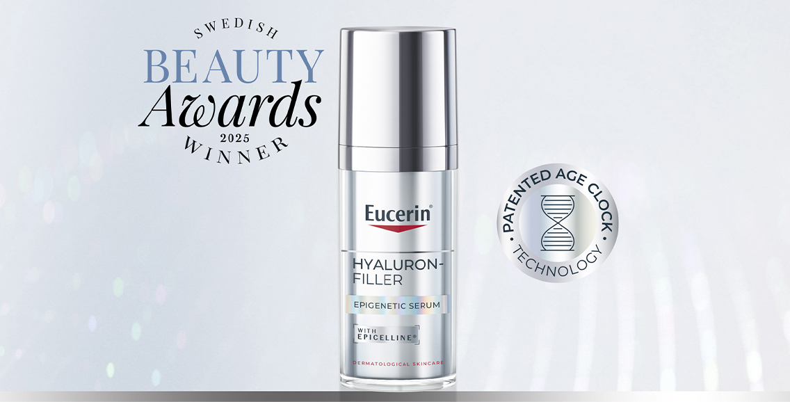 Eucerin Hyaluron-Filler Epigenetic Serum &ndash; vinnare av Swedish Beauty Awards 2025.