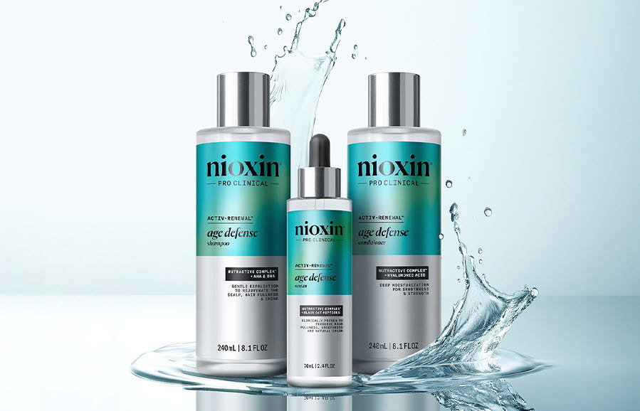 Nioxin produkter p&aring; rad.